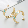 Trendy Titanium Steel Earrings Female Hollow Fashion Geometric Personality Creative Earrings Titanium Steel Jewelry