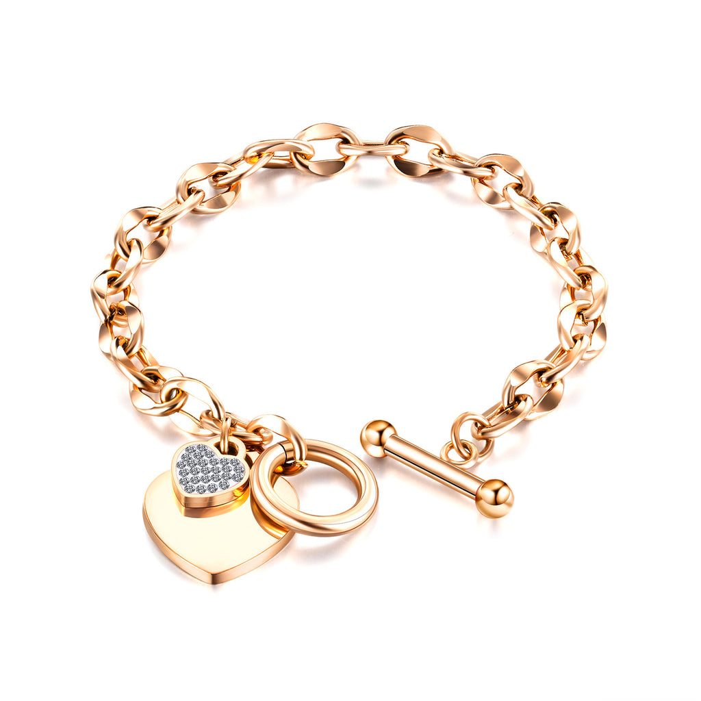 OPK Jewelry Fashion Ins Love Stainless Steel Jewelry Personality OT Buckle High Quality Titanium Steel Bracelet For Women