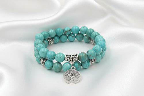 Cleopatra Inspired  Ruberthen Tree of Life jewelry Yoga Mala Bracelet Stone Healing Protection Elastic Beaded Stacking Bracelet Spiritual jewelry
