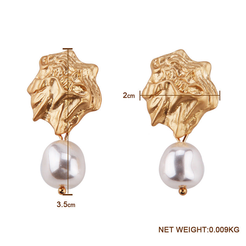 Earring Geometric Gold Color Metal Dangle Earring Za Wedding Statement women Jewelry