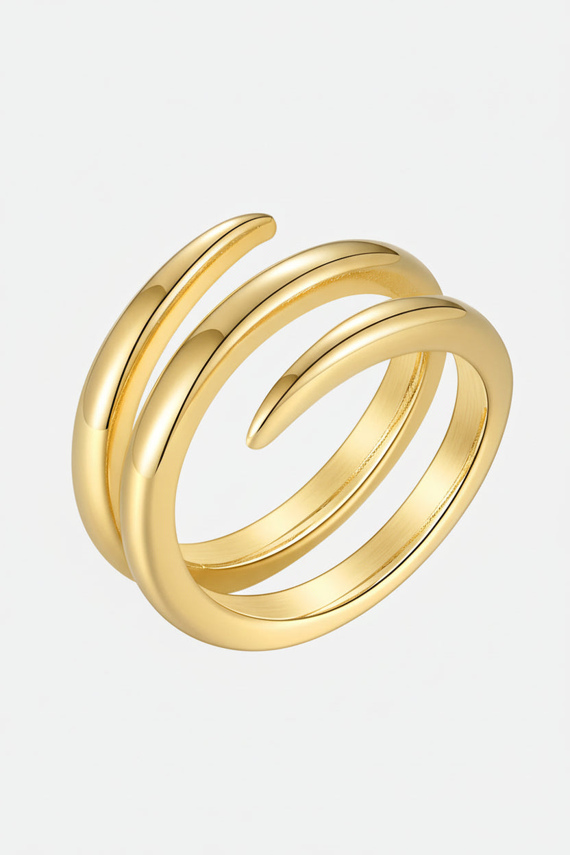 African Spiral Line Rings For Women Gold Color Simple Ring Fashion Jewelry Stainless Steel Party