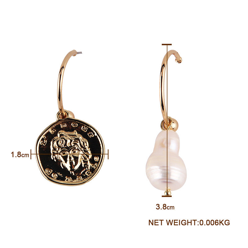 Earring Geometric Gold Color Metal Dangle Earring Za Wedding Statement women Jewelry