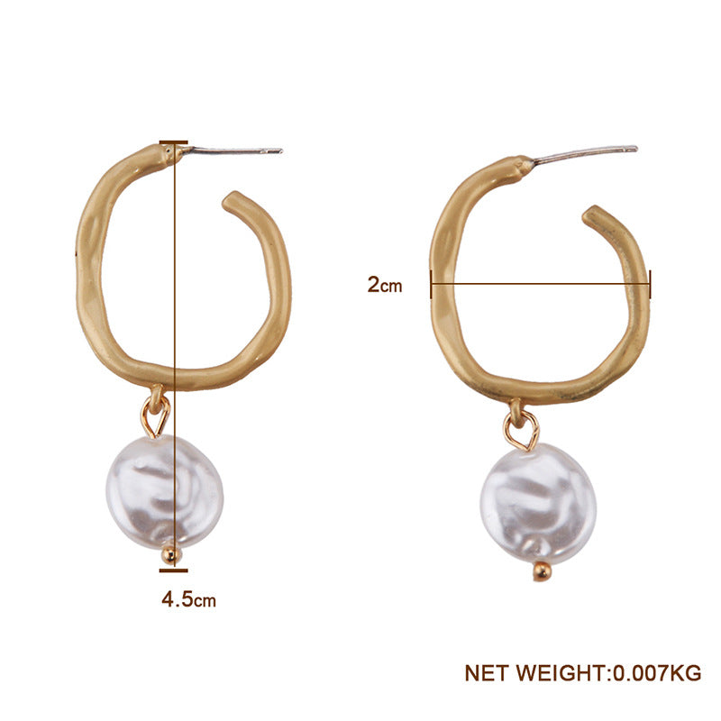 Earring Geometric Gold Color Metal Dangle Earring Za Wedding Statement women Jewelry
