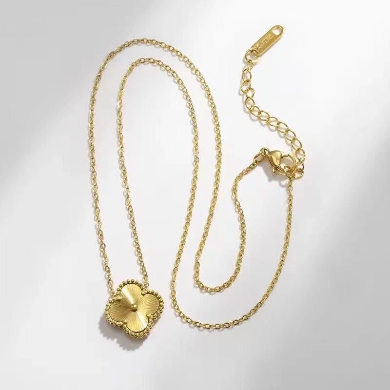 Lucky Clover Necklace - 18K Gold Plated Four Leaf Pendant | Minimalist Layered Chain Jewellery