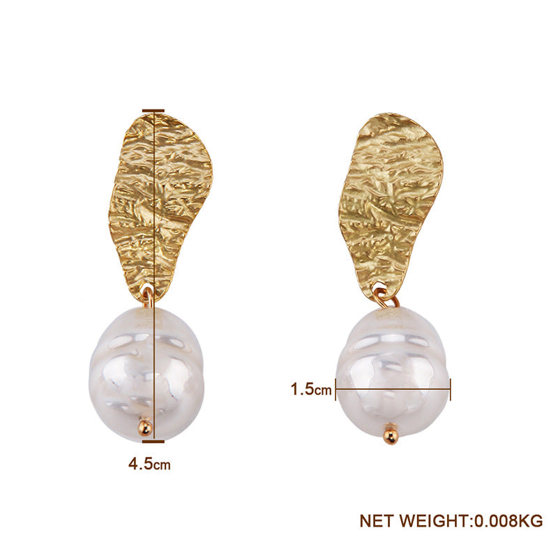 Earring Geometric Gold Color Metal Dangle Earring Za Wedding Statement women Jewelry