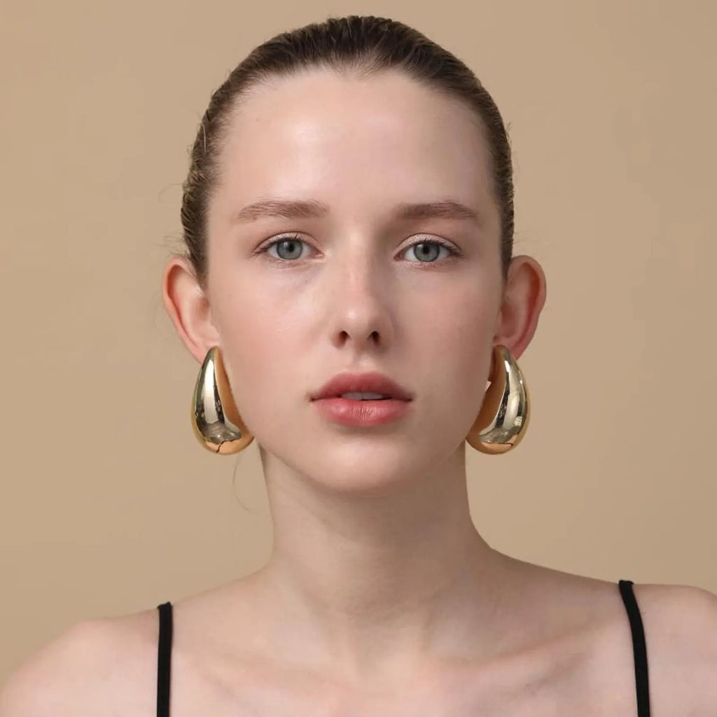 Metal Smooth Water Drop Serie Women's Earstuds Chunky Large Exaggerated Jewelry Gifts Popular ear pendant