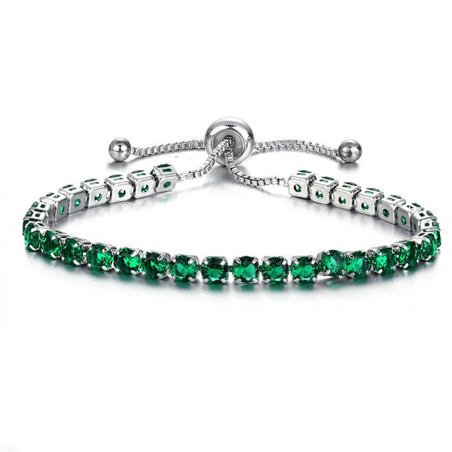 Cubic Zirconia Tennis Bracelet & Bangle Women's Adjustable Pulseras Mujer Charm Bridal Wedding Jewelry