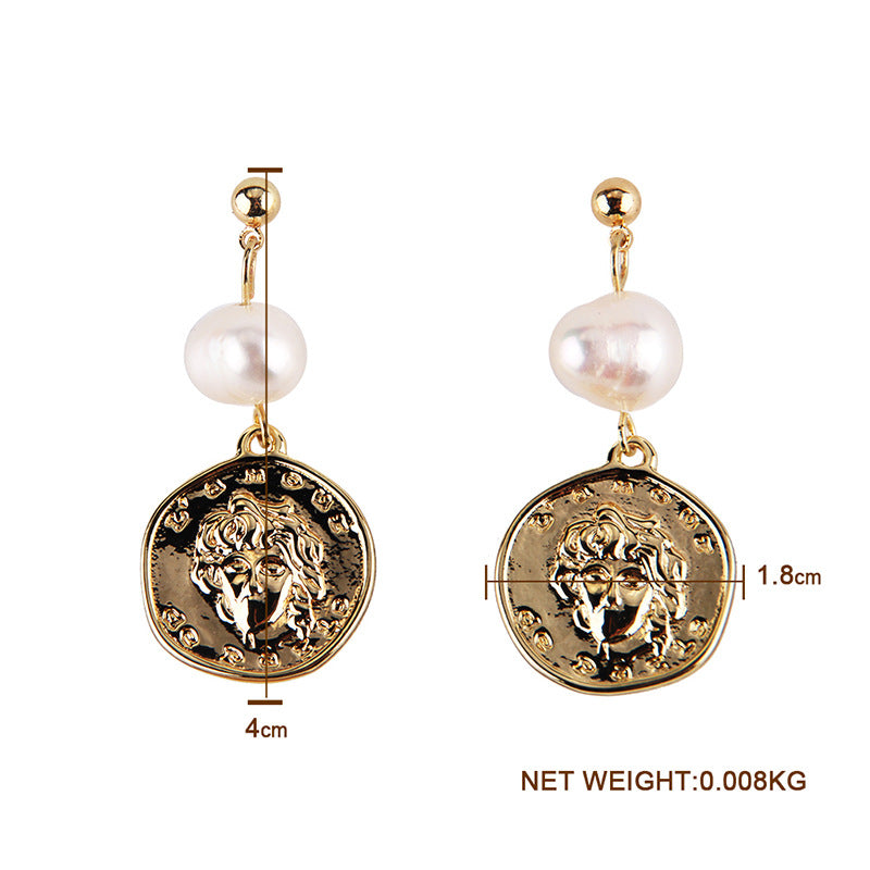 Earring Geometric Gold Color Metal Dangle Earring Za Wedding Statement women Jewelry