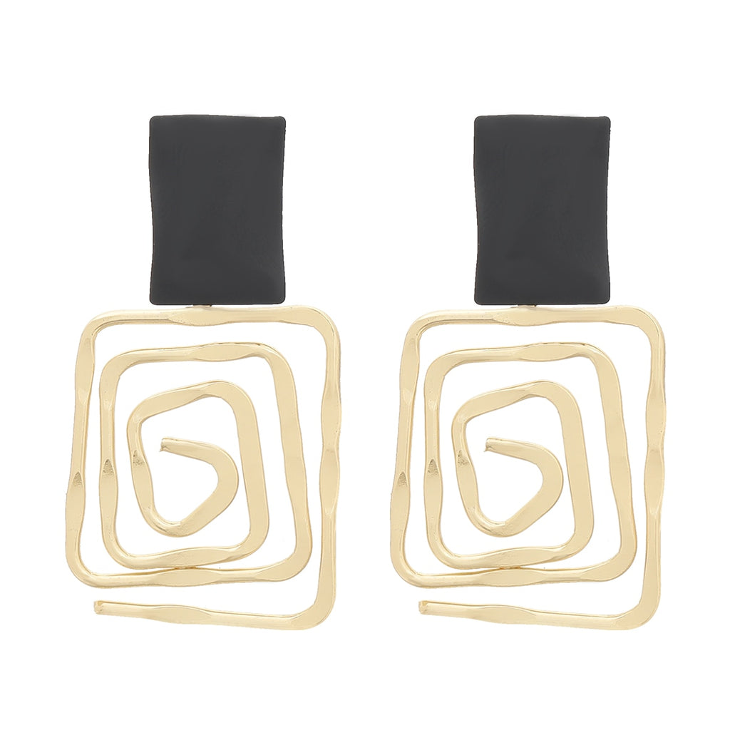 Fashion Simple Metal Back Shape Geometric Earrings Women's Popular Creative Drop Earrings Retro Party Jewelry Accessories
