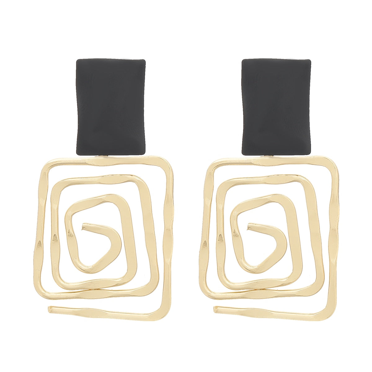 Fashion Simple Metal Back Shape Geometric Earrings Women's Popular Creative Drop Earrings Retro Party Jewelry Accessories
