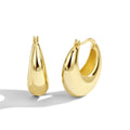 Smooth Round Chunky  Earrings for Women Girls Gold Plated Wide Thick Geometric Metal Statement Earrings Vintage Jewelry Gift