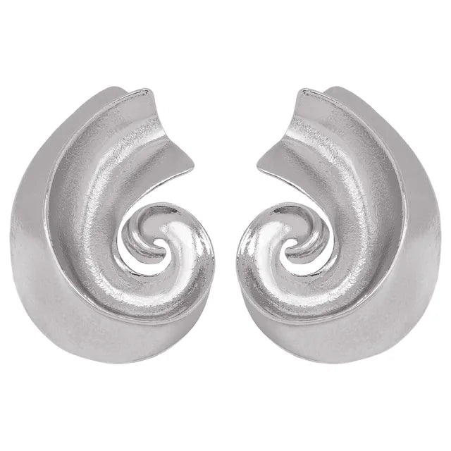 Vintage Metal Texture Irregular Leaf-shaped Geometric Large Earring for Women Statement Chunky Trend Jewelry  New
