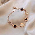 Luxury Famous Brand Jewelry Rose Gold Stainless Steel Roman numerals Bracelets & Bangles Female Charm Bracelet For Women