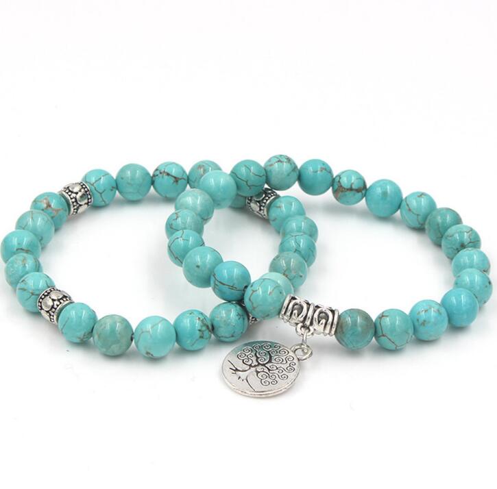 Cleopatra Inspired  Ruberthen Tree of Life jewelry Yoga Mala Bracelet Stone Healing Protection Elastic Beaded Stacking Bracelet Spiritual jewelry
