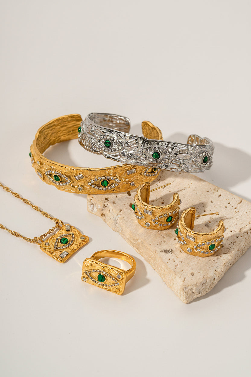 Cleopatra Inspired Jewellery Set – Devil Eye Stainless Steel