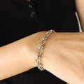 Luxury Thick chain interlocking couple girl gift bracelet jewelry accessories