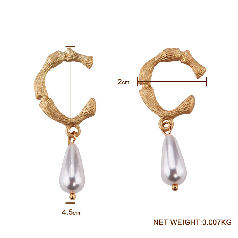 Earring Geometric Gold Color Metal Dangle Earring Za Wedding Statement women Jewelry