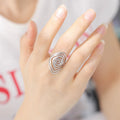 Women's Ring Stainless Steel Geometric Irregular Spiral Open Finger Rings Jewelry