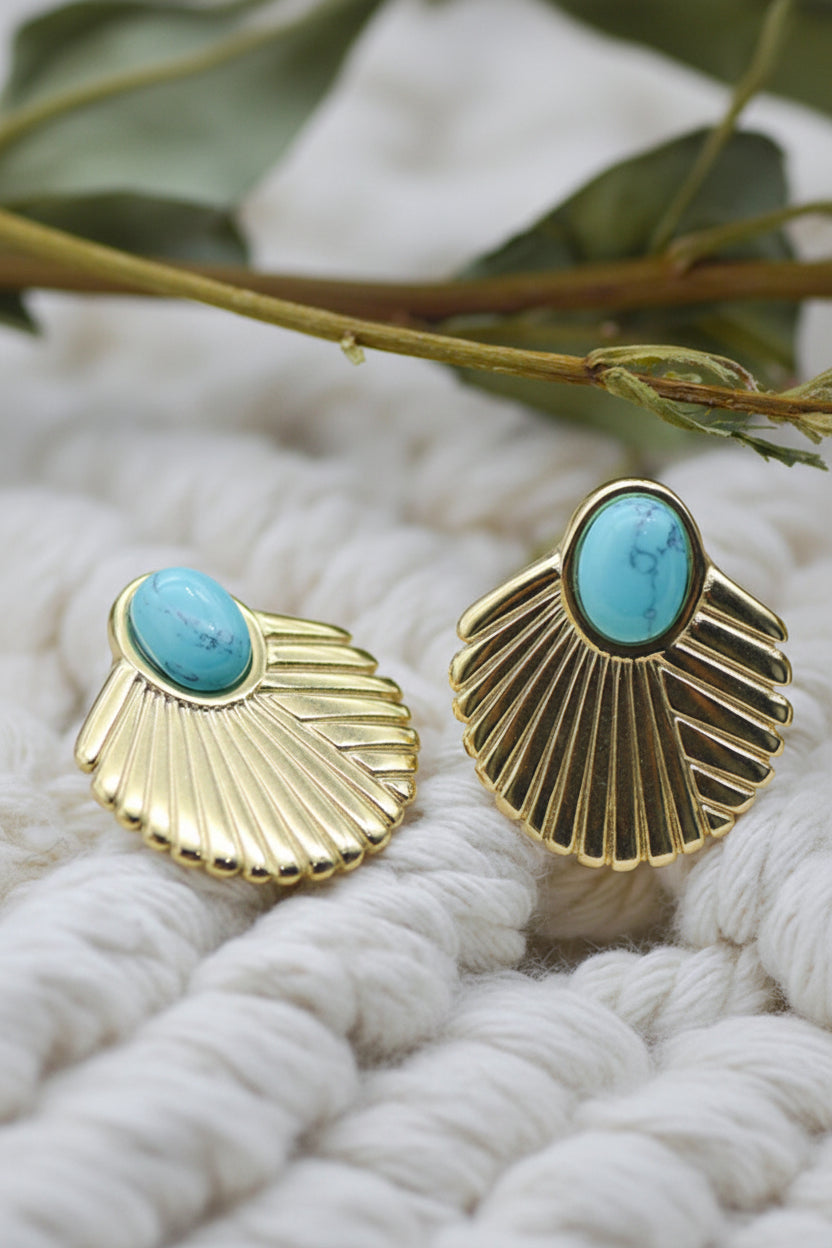 Cleopatra inspired Stud Earrings blue stone  for Women Girls