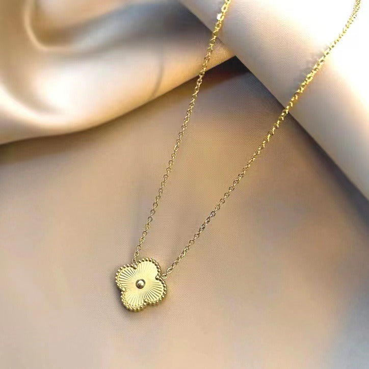 Lucky Clover Necklace - 18K Gold Plated Four Leaf Pendant | Minimalist Layered Chain Jewellery