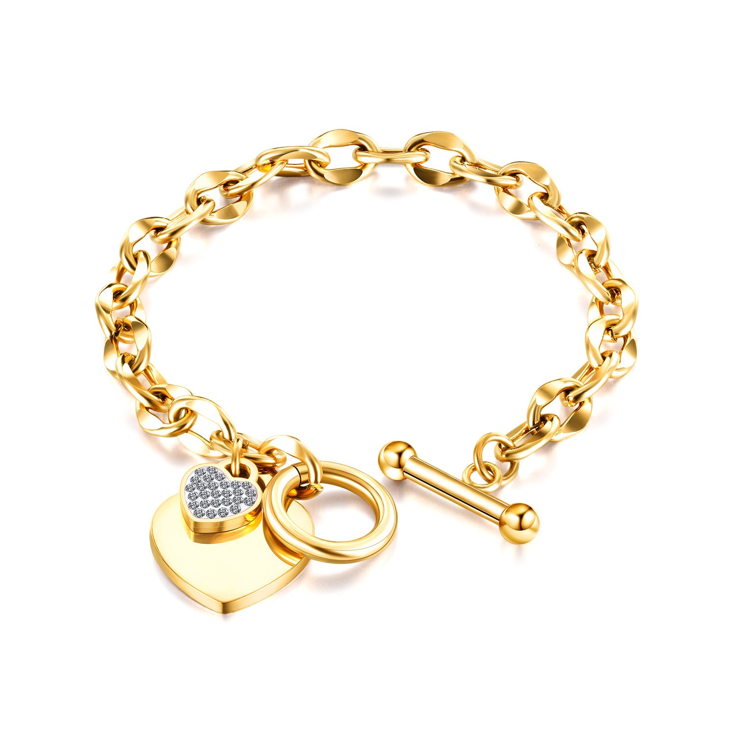 OPK Jewelry Fashion Ins Love Stainless Steel Jewelry Personality OT Buckle High Quality Titanium Steel Bracelet For Women