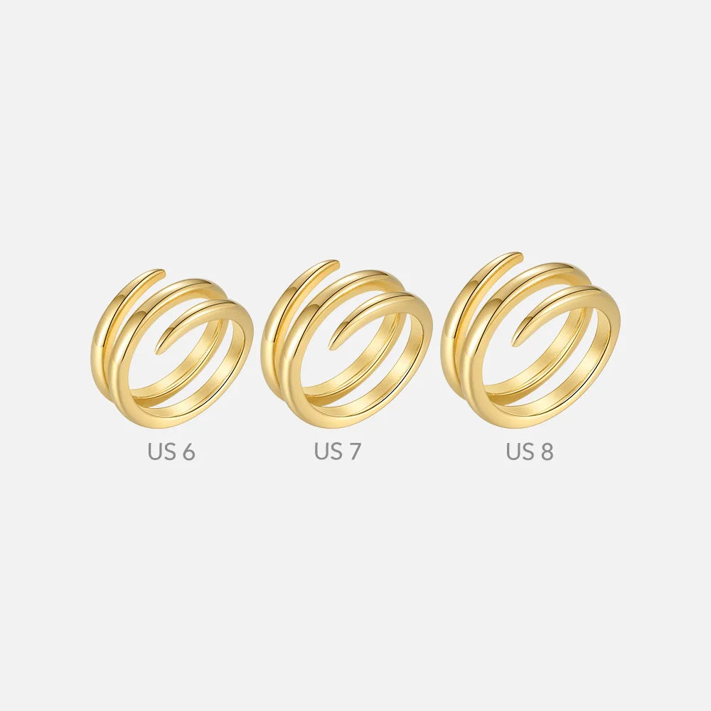 African Spiral Line Rings For Women Gold Color Simple Ring Fashion Jewelry Stainless Steel Party