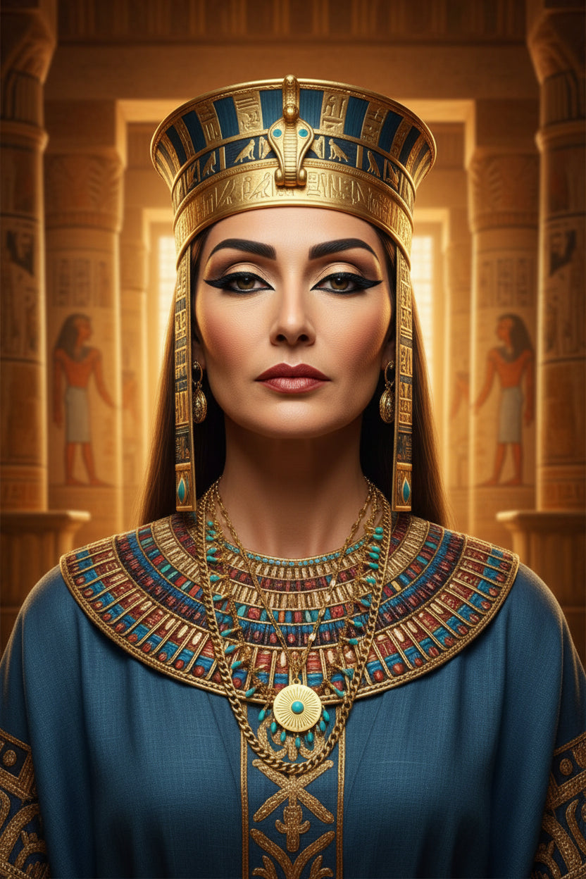 Cleopatra 316L Stainless Steel Golden Necklace – Triple Chain Circle Pendant for Women