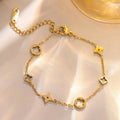 Lucky Clover Necklace & Bracelet Set - Stainless Steel Four Leaf Charm | Gift for Women