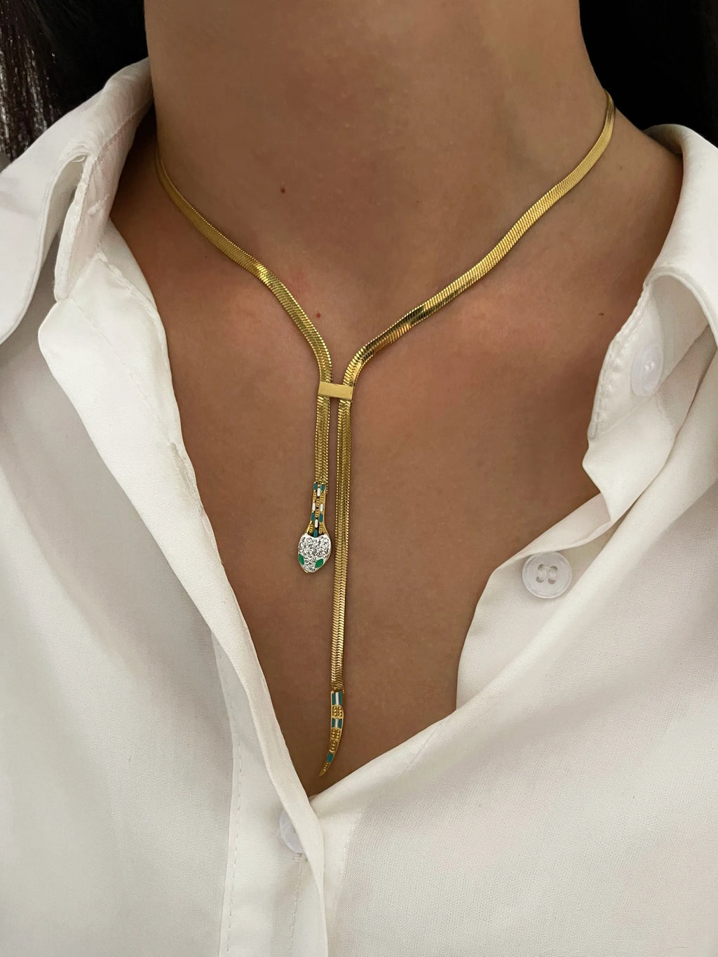 Cleopatra inspired snake necklace