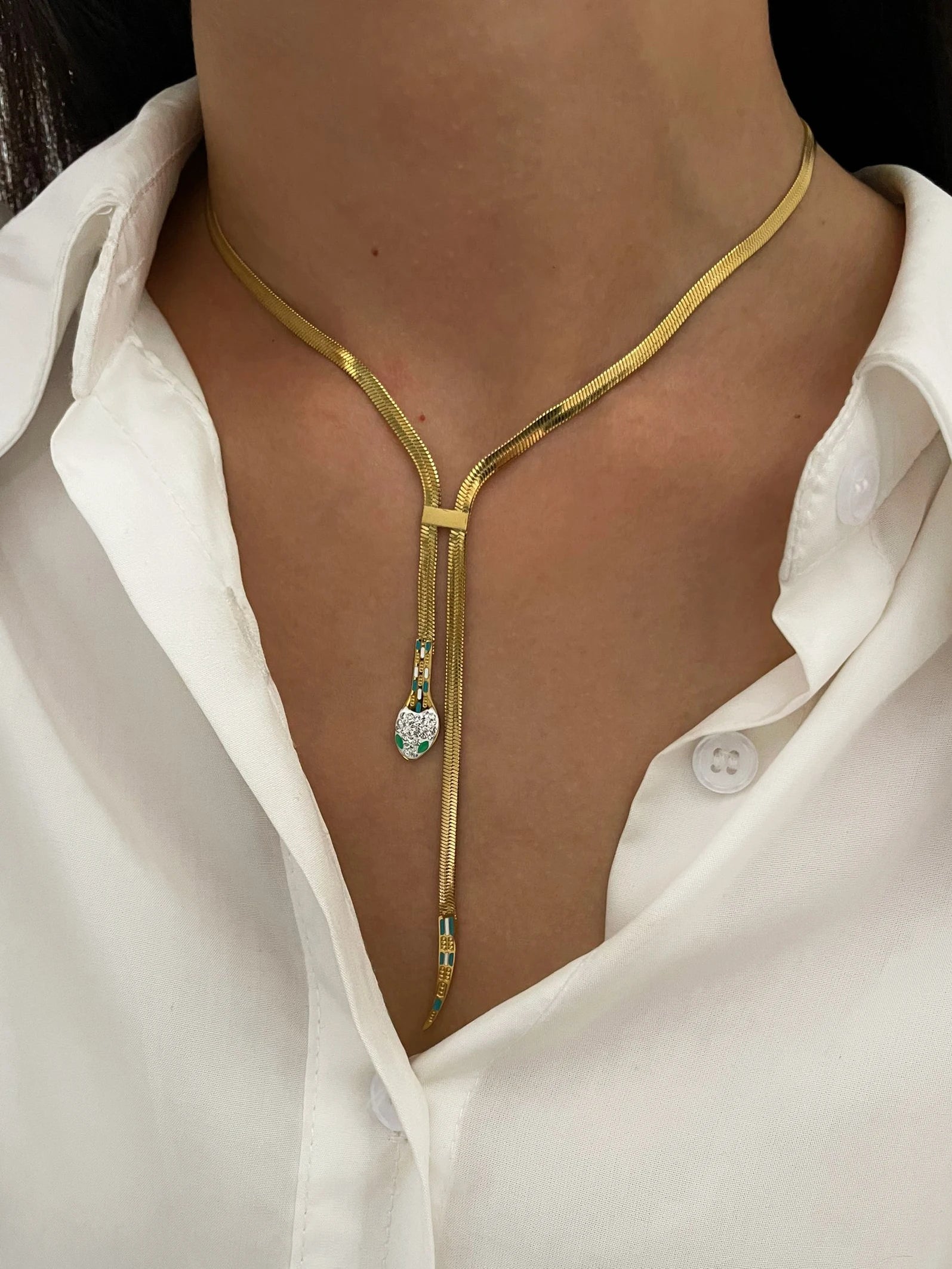 Cleopatra inspired snake necklace