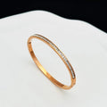 ✨ Luxury Gold Zircon Bangle - Classic Stainless Steel Bracelet for Women