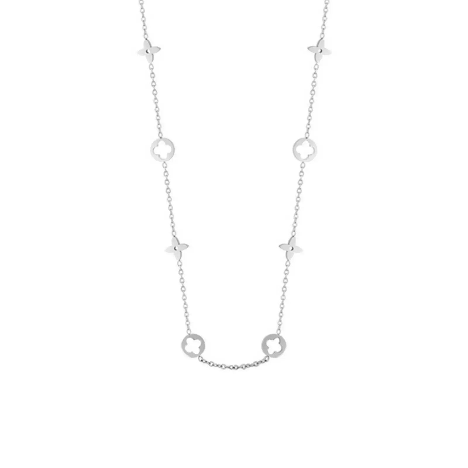 Lucky Four-leaf Clover Pendant Bracelet Necklace Women Girls Stainless Steel Jewelry Gifts