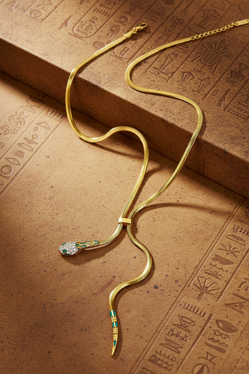 Cleopatra inspired snake necklace