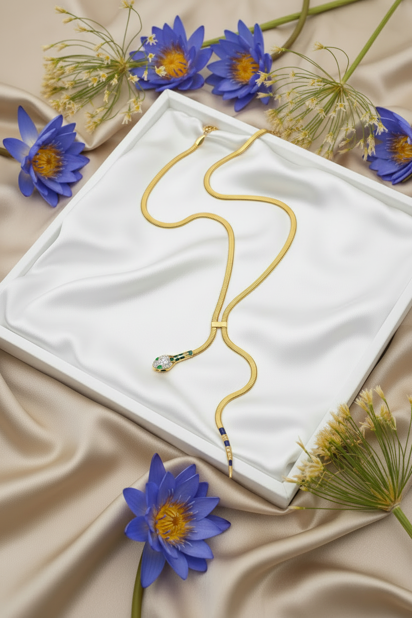Cleopatra inspired snake necklace