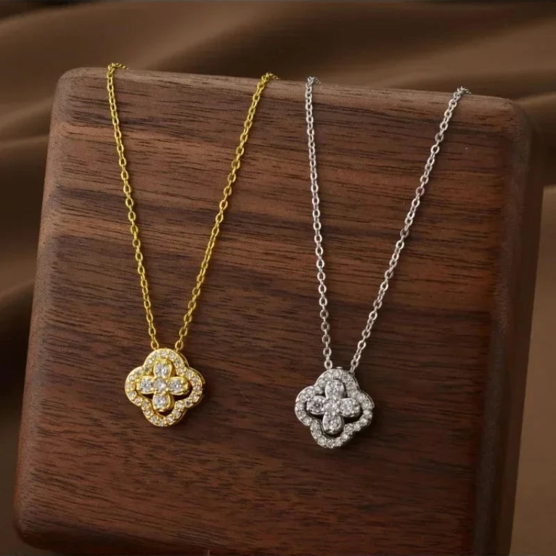 Lucky Clover Necklace - 18K Gold Plated Four Leaf Pendant | Tarnish-Free Gift Jewellery