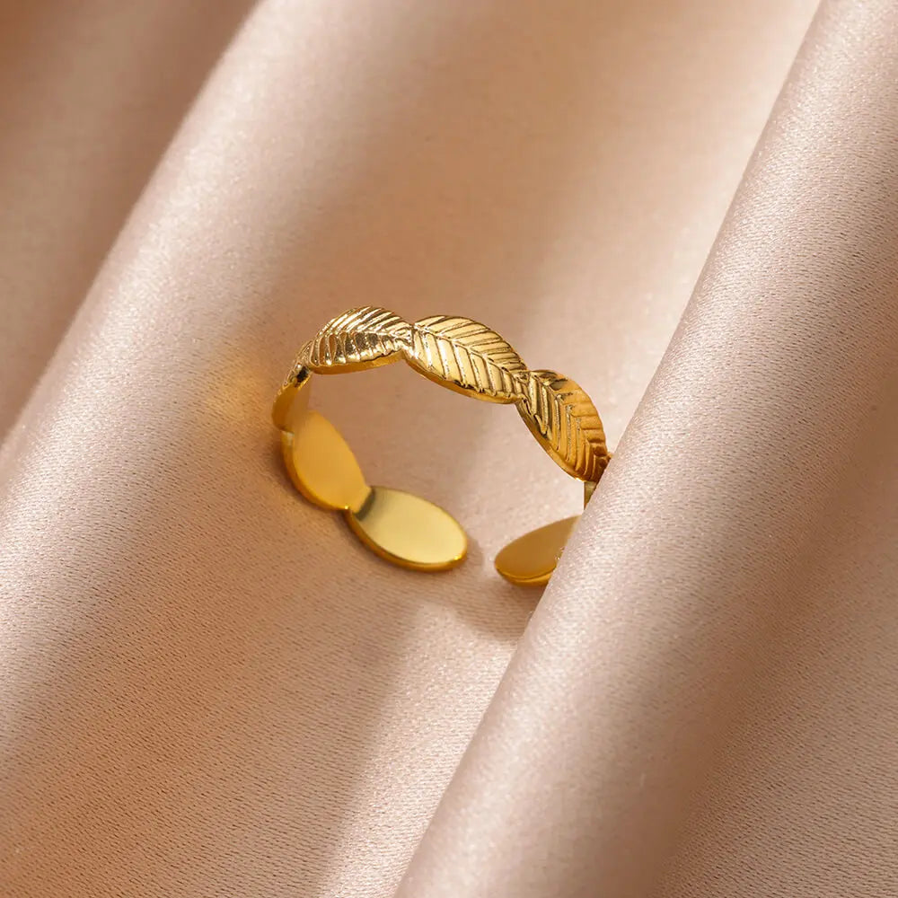 Gold Color Stainless Steel Heart Shape Open Ring For Women Non-Discoloration Fashion Exquisite Aesthetic Romantic Couple Jewelry