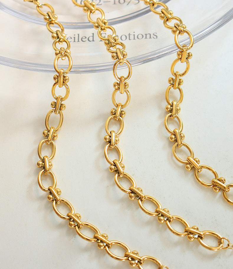 Luxury Thick chain interlocking couple girl gift bracelet jewelry accessories