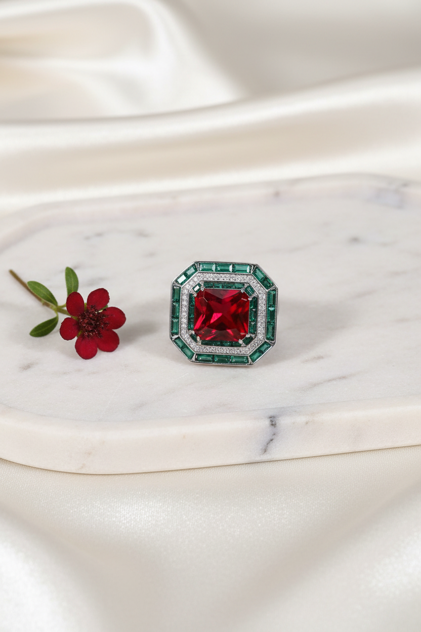 Ruby & Emerald Ring - Image 2